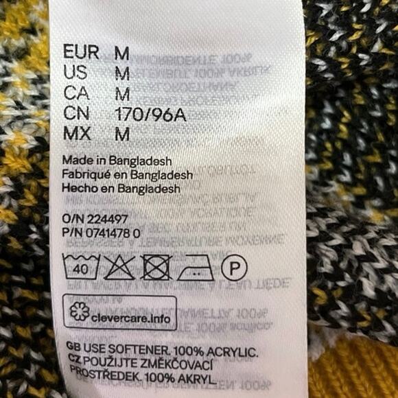 H&M Divided Multicolor Plaid Crew Neck Long Sleeve Pullover Casual Sweater Sz M - Picture 4 of 4